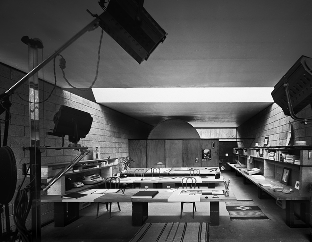 Interior, Robert Damora’s studio, at Philip Johnson’s first house. Robert Damora, Architect, 1965. Robert Damora, Photographer, 1976 